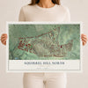 Map of Squirrel Hill North, Pennsylvania, 12 x 18 inch unframed archival matte print