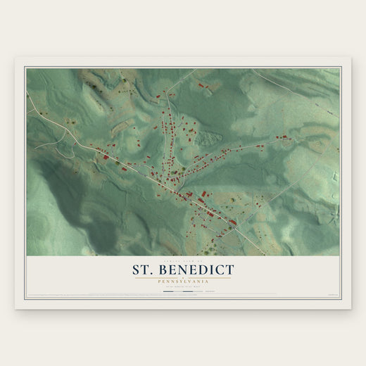 St. Benedict, Pennsylvania map print, the full design