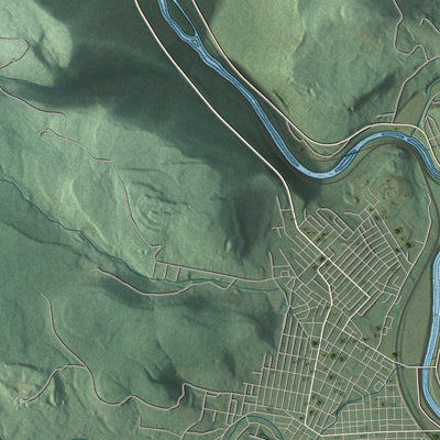 Close-up of the map of St. Clair, Westmoreland County, Pennsylvania print showing street and building detail