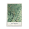 Map of St. Clairsville, Pennsylvania, 12 x 18 inch unframed archival matte print