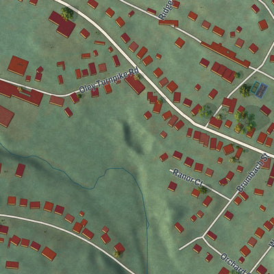 Second close-up of the map of St. Lawrence, Pennsylvania print showing more streets and buildings