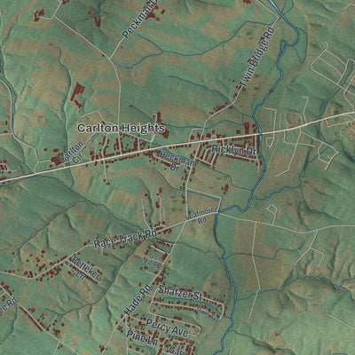 Close-up of the map of St. Thomas, Pennsylvania print showing street and building detail