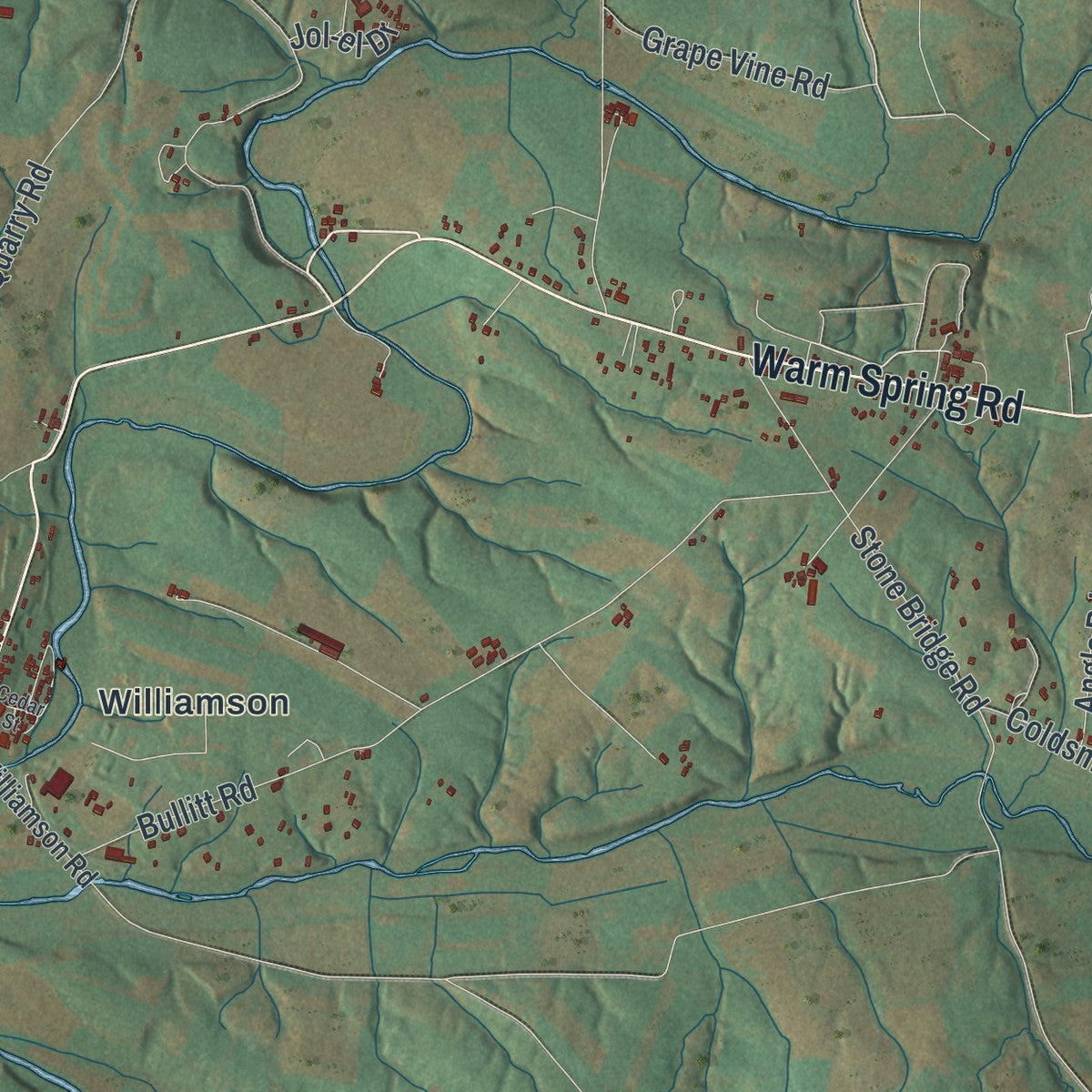 Second close-up of the map of St. Thomas, Pennsylvania print showing more streets and buildings
