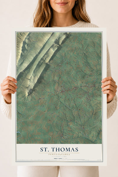 Map of St. Thomas, Pennsylvania, 18 x 24 inch unframed archival matte print