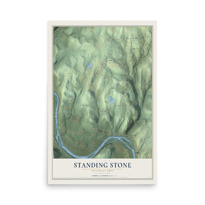 Map of Standing Stone, Pennsylvania, 12 x 18 inch unframed archival matte print