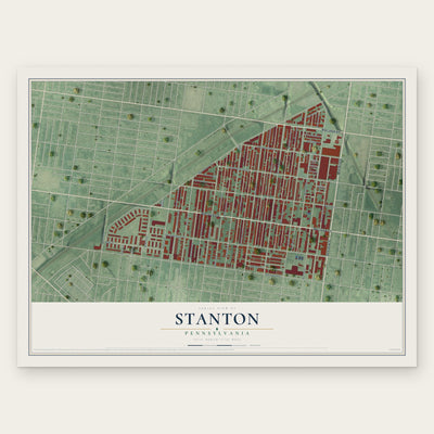Stanton, Pennsylvania map print, the full design