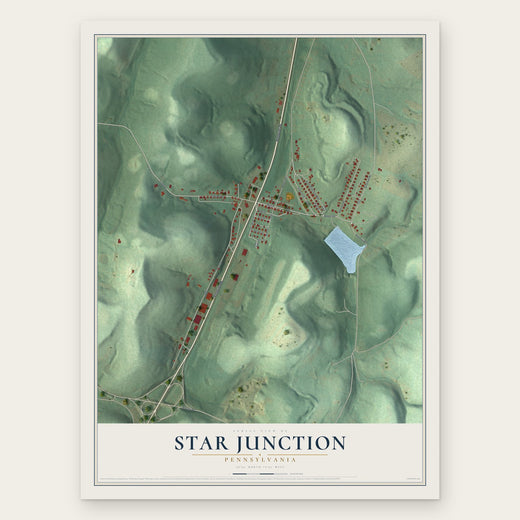Star Junction, Pennsylvania map print, the full design