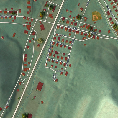 Close-up of the map of Star Junction, Pennsylvania print showing street and building detail