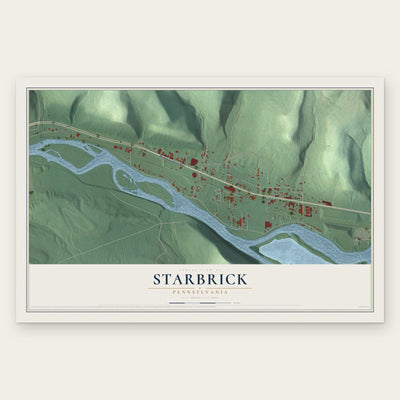 Starbrick, Pennsylvania map print, the full design