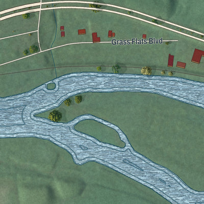 Close-up of the map of Starbrick, Pennsylvania print showing street and building detail