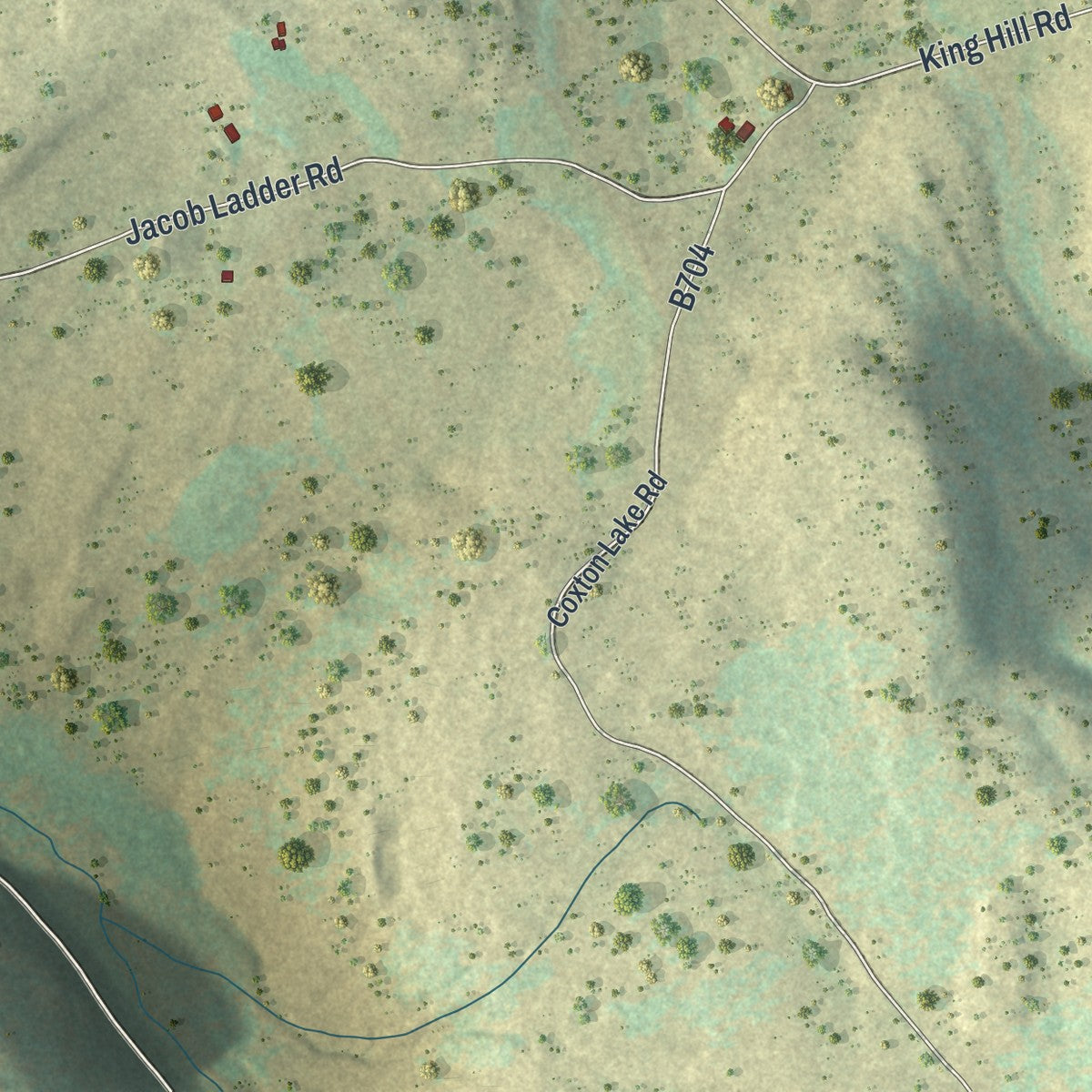 Second close-up of the map of Starrucca, Pennsylvania print showing more streets and buildings