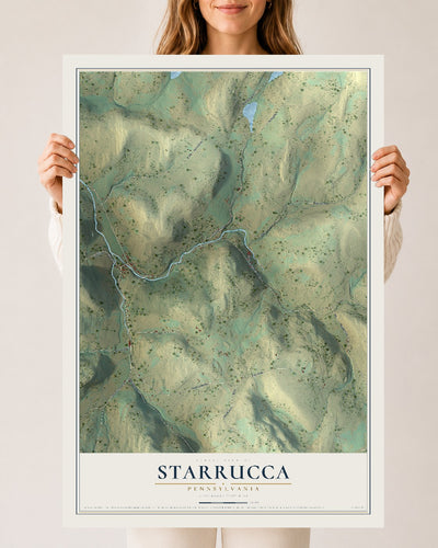 Map of Starrucca, Pennsylvania, 24 x 36 inch unframed archival matte print