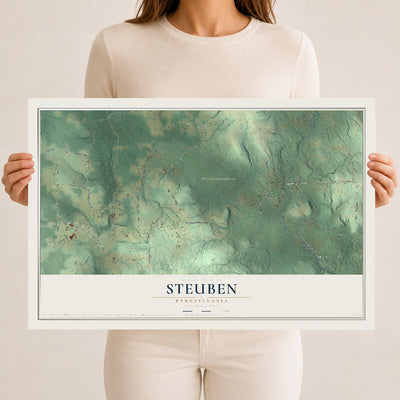 Map of Steuben, Pennsylvania, 12 x 18 inch unframed archival matte print