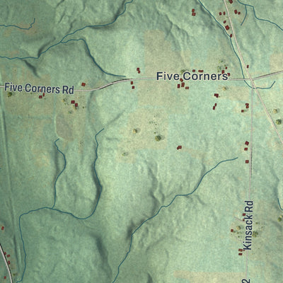 Second close-up of the map of Steuben, Pennsylvania print showing more streets and buildings