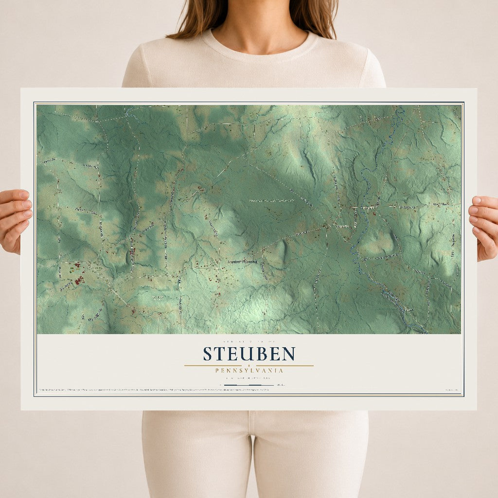 Map of Steuben, Pennsylvania, 18 x 24 inch unframed archival matte print