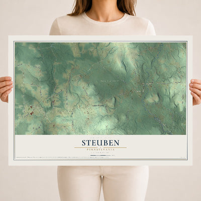 Map of Steuben, Pennsylvania, 18 x 24 inch unframed archival matte print