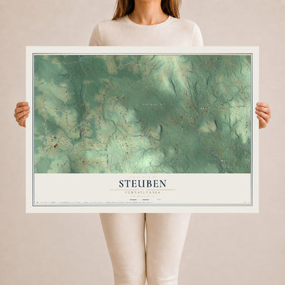 Map of Steuben, Pennsylvania, 24 x 36 inch unframed archival matte print