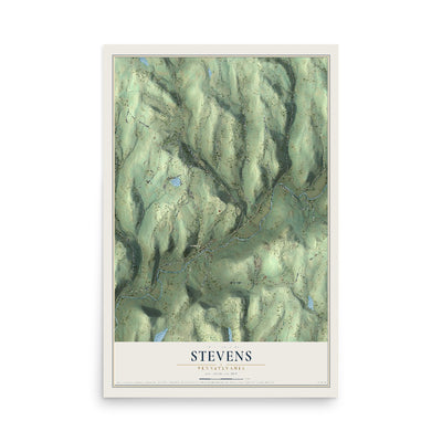 Map of Stevens, Pennsylvania, 12 x 18 inch unframed archival matte print