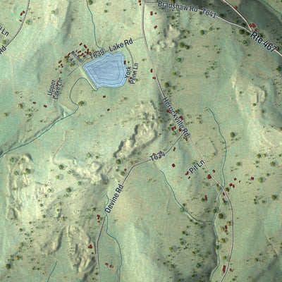 Close-up of the map of Stevens, Pennsylvania print showing street and building detail