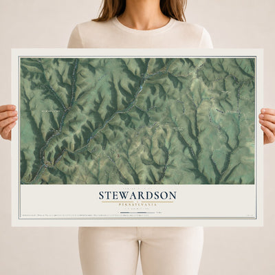 Map of Stewardson, Pennsylvania, 18 x 24 inch unframed archival matte print