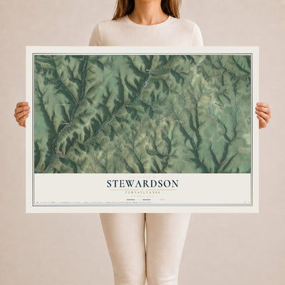 Map of Stewardson, Pennsylvania, 24 x 36 inch unframed archival matte print
