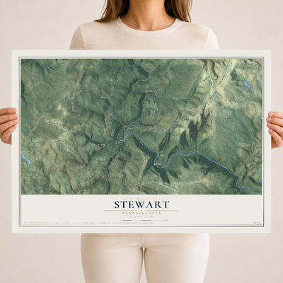 Map of Stewart, Pennsylvania, 18 x 24 inch unframed archival matte print