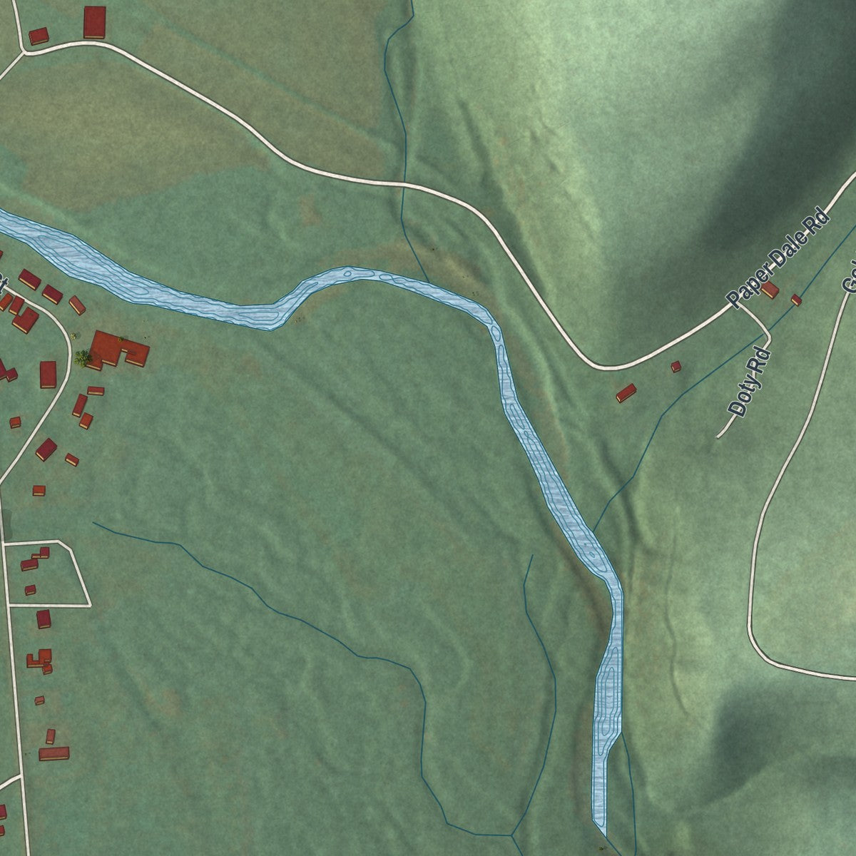 Close-up of the map of Stillwater, Pennsylvania print showing street and building detail
