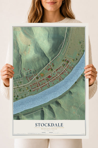 Map of Stockdale, Pennsylvania, 18 x 24 inch unframed archival matte print