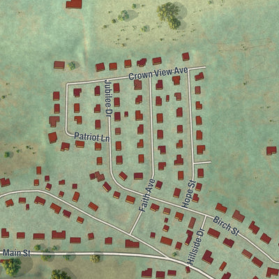 Close-up of the map of Stockertown, Pennsylvania print showing street and building detail