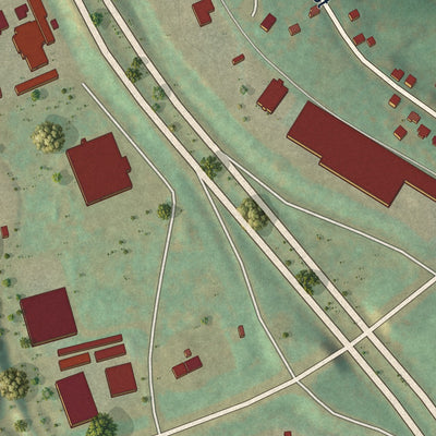 Second close-up of the map of Stockertown, Pennsylvania print showing more streets and buildings