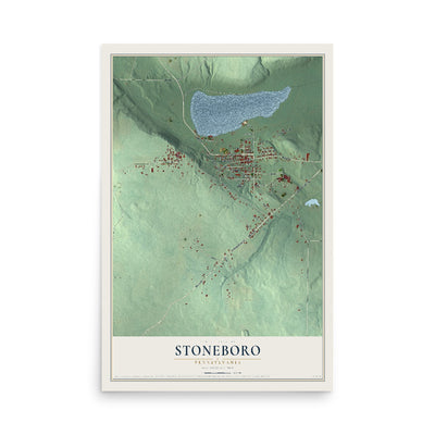 Map of Stoneboro, Pennsylvania, 12 x 18 inch unframed archival matte print