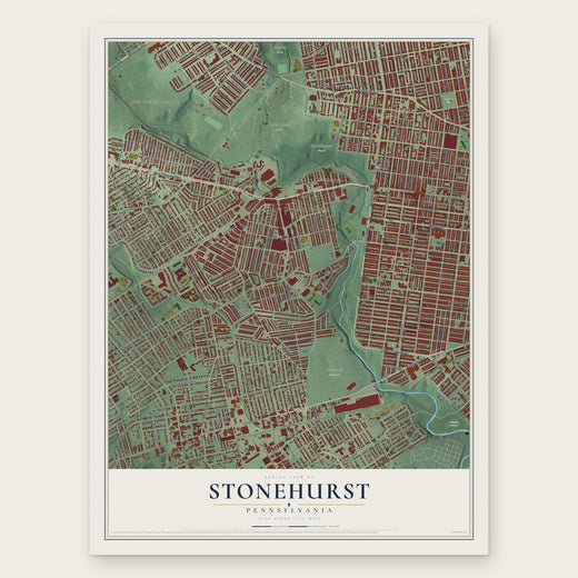 Stonehurst, Pennsylvania map print, the full design