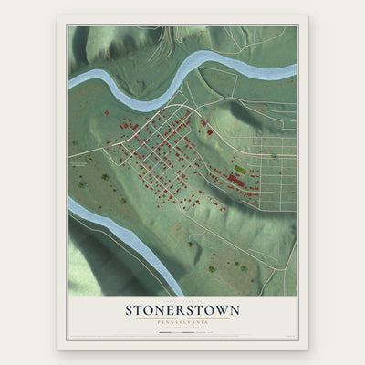 Stonerstown, Pennsylvania map print, the full design