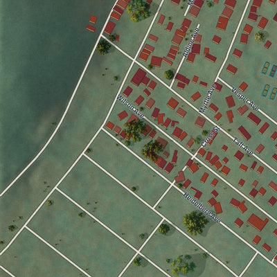 Close-up of the map of Stony Creek Mills, Pennsylvania print showing street and building detail
