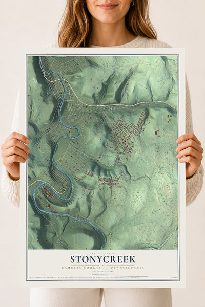 Map of Stonycreek, Cambria County, Pennsylvania, 18 x 24 inch unframed archival matte print