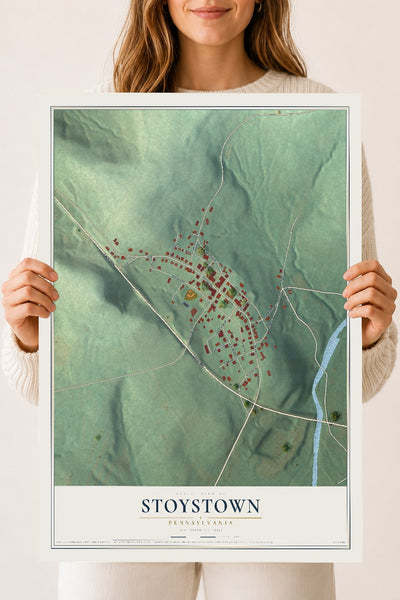 Map of Stoystown, Pennsylvania, 18 x 24 inch unframed archival matte print