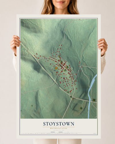 Map of Stoystown, Pennsylvania, 24 x 36 inch unframed archival matte print