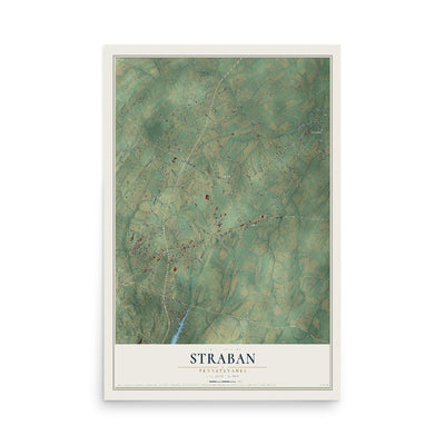Map of Straban, Pennsylvania, 12 x 18 inch unframed archival matte print