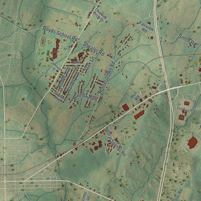 Close-up of the map of Straban, Pennsylvania print showing street and building detail