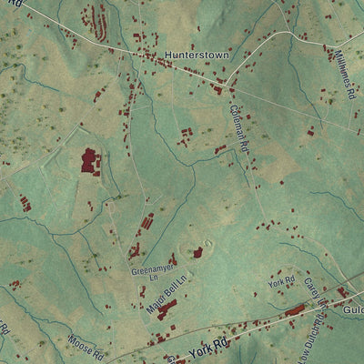 Second close-up of the map of Straban, Pennsylvania print showing more streets and buildings