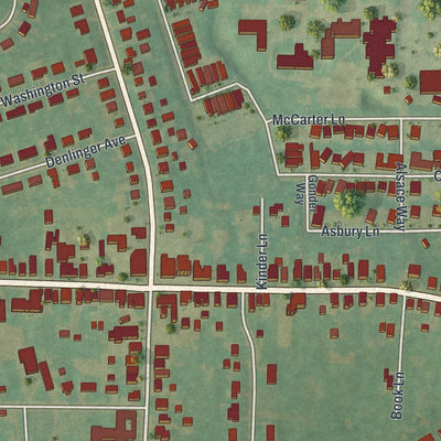 Close-up of the map of the Borough of Strasburg, Lancaster County, Pennsylvania print showing street and building detail