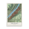 Map of Strip District, Pennsylvania, 12 x 18 inch unframed archival matte print