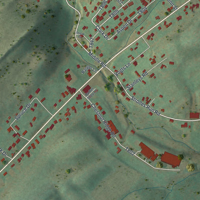 Close-up of the map of Strodes Mills, Pennsylvania print showing street and building detail
