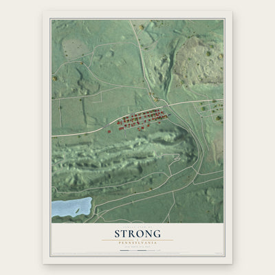 Strong, Pennsylvania map print, the full design