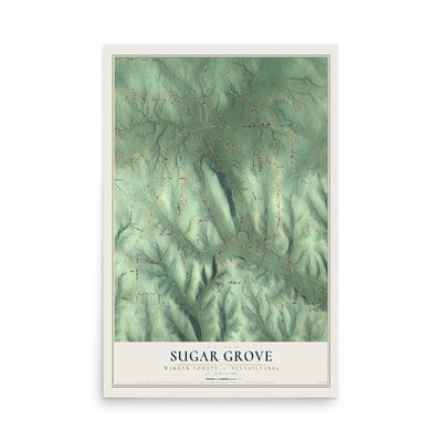 Map of Sugar Grove, Warren County, Pennsylvania, 12 x 18 inch unframed archival matte print