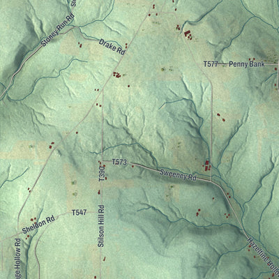 Close-up of the map of Sugar Grove, Warren County, Pennsylvania print showing street and building detail