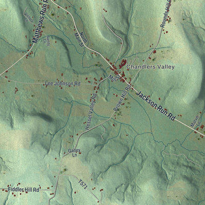 Second close-up of the map of Sugar Grove, Warren County, Pennsylvania print showing more streets and buildings