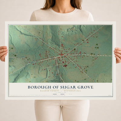 Map of the Borough of Sugar Grove, Warren County, Pennsylvania, 18 x 24 inch unframed archival matte print