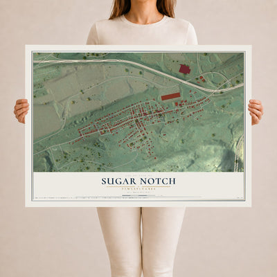 Map of Sugar Notch, Pennsylvania, 24 x 36 inch unframed archival matte print