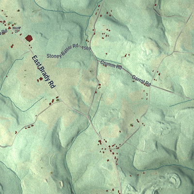 Second close-up of the map of Sugarcreek, Armstrong County, Pennsylvania print showing more streets and buildings